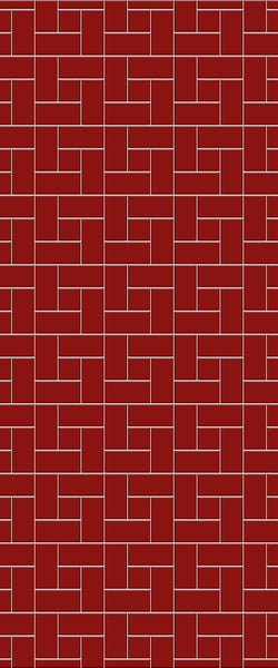Red Windmill Tile Acrylic Shower Panel 2440mm x 1220mm ( 3mm Thick) - CladdTech