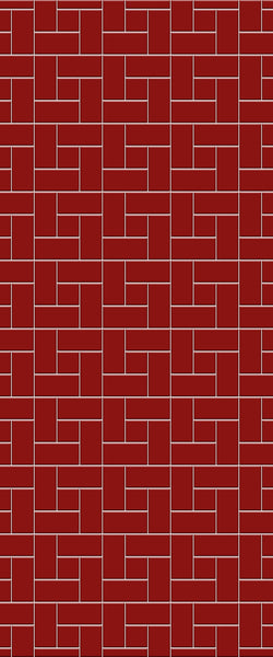 Red Windmill Tile Acrylic Shower Panel 2440mm x 1220mm ( 3mm Thick) - CladdTech