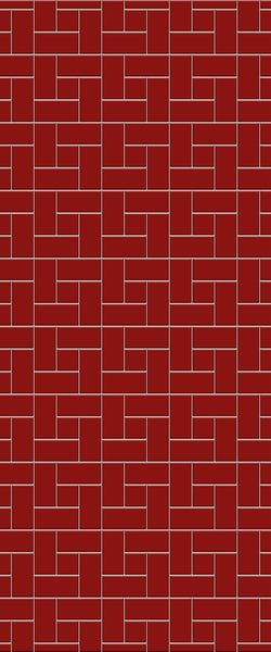 Red Windmill Tile Acrylic Shower Panel 2440mm x 1220mm ( 3mm Thick) - CladdTech