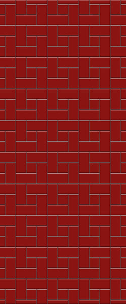 Red Windmill Tile Acrylic Shower Panel 2440mm x 1220mm ( 3mm Thick) - CladdTech