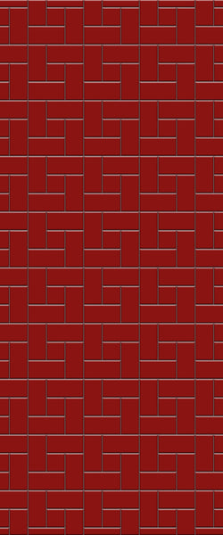 Red Windmill Tile Acrylic Shower Panel 2440mm x 1220mm ( 3mm Thick) - CladdTech