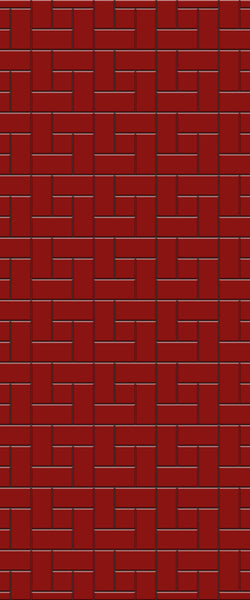 Red Windmill Tile Acrylic Shower Panel 2440mm x 1220mm ( 3mm Thick) - CladdTech