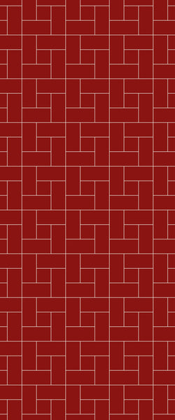 Red Windmill Tile Acrylic Shower Panel 2440mm x 1220mm ( 3mm Thick) - CladdTech