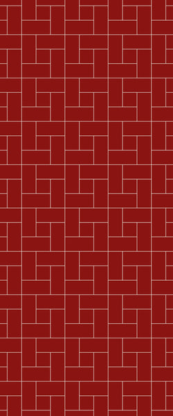 Red Windmill Tile Acrylic Shower Panel 2440mm x 1220mm ( 3mm Thick) - CladdTech