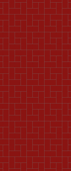 Red Windmill Tile Acrylic Shower Panel 2440mm x 1220mm ( 3mm Thick) - CladdTech