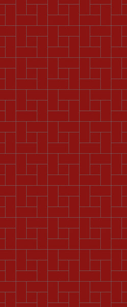 Red Windmill Tile Acrylic Shower Panel 2440mm x 1220mm ( 3mm Thick) - CladdTech