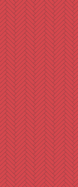 Red Single Herringbone Tile Acrylic Shower Panel 2440mm x 1220mm ( 3mm Thick) - CladdTech