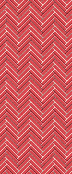 Red Double Herringbone Tile Acrylic Shower Panel 2440mm x 1220mm ( 3mm Thick) - CladdTech