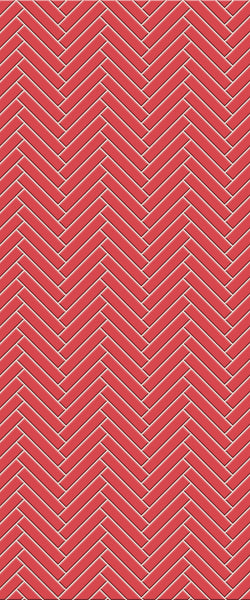 Red Double Herringbone Tile Acrylic Shower Panel 2440mm x 1220mm ( 3mm Thick) - CladdTech