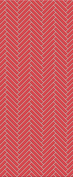 Red Double Herringbone Tile Acrylic Shower Panel 2440mm x 1220mm ( 3mm Thick) - CladdTech