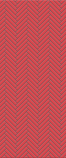 Red Double Herringbone Tile Acrylic Shower Panel 2440mm x 1220mm ( 3mm Thick) - CladdTech