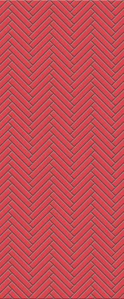Red Double Herringbone Tile Acrylic Shower Panel 2440mm x 1220mm ( 3mm Thick) - CladdTech