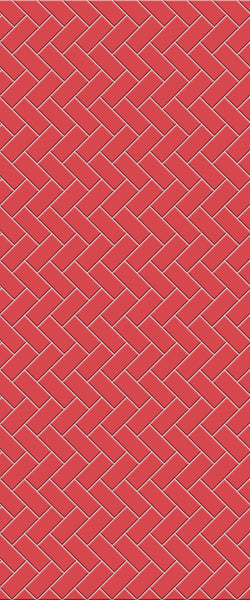 Red Diagonal Herringbone Tile Acrylic Shower Panel 2440mm x 1220mm ( 3mm Thick) - CladdTech