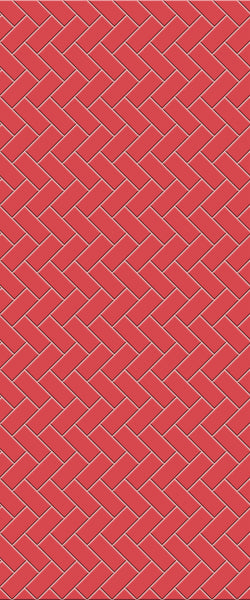 Red Diagonal Herringbone Tile Acrylic Shower Panel 2440mm x 1220mm ( 3mm Thick) - CladdTech