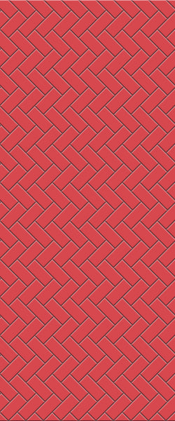 Red Diagonal Herringbone Tile Acrylic Shower Panel 2440mm x 1220mm ( 3mm Thick) - CladdTech