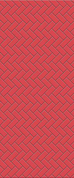 Red Diagonal Herringbone Tile Acrylic Shower Panel 2440mm x 1220mm ( 3mm Thick) - CladdTech