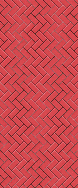 Red Diagonal Herringbone Tile Acrylic Shower Panel 2440mm x 1220mm ( 3mm Thick) - CladdTech