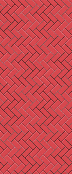 Red Diagonal Herringbone Tile Acrylic Shower Panel 2440mm x 1220mm ( 3mm Thick) - CladdTech
