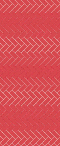 Red Diagonal Herringbone Tile Acrylic Shower Panel 2440mm x 1220mm ( 3mm Thick) - CladdTech