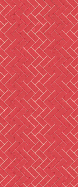 Red Diagonal Herringbone Tile Acrylic Shower Panel 2440mm x 1220mm ( 3mm Thick) - CladdTech