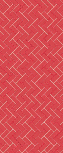 Red Diagonal Herringbone Tile Acrylic Shower Panel 2440mm x 1220mm ( 3mm Thick) - CladdTech