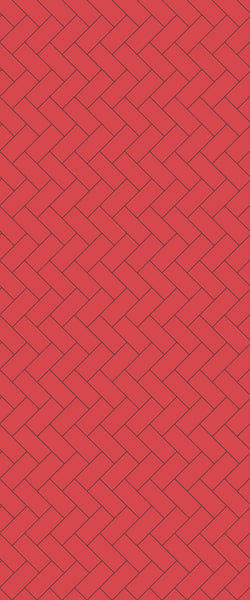Red Diagonal Herringbone Tile Acrylic Shower Panel 2440mm x 1220mm ( 3mm Thick) - CladdTech