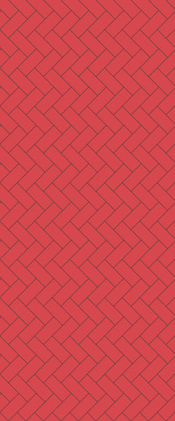 Red Diagonal Herringbone Tile Acrylic Shower Panel 2440mm x 1220mm ( 3mm Thick) - CladdTech