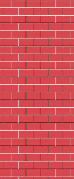Red Subway Tile Acrylic Shower Panel 2440mm x 1220mm ( 3mm Thick) - CladdTech
