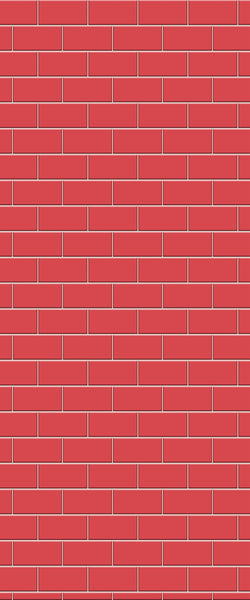 Red Subway Tile Acrylic Shower Panel 2440mm x 1220mm ( 3mm Thick) - CladdTech