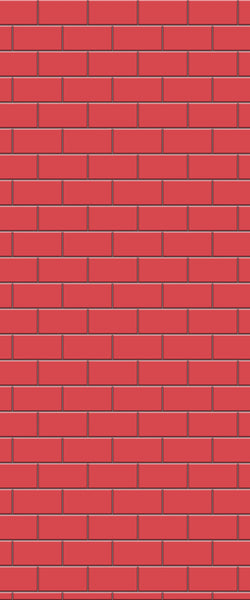 Red Subway Tile Acrylic Shower Panel 2440mm x 1220mm ( 3mm Thick) - CladdTech