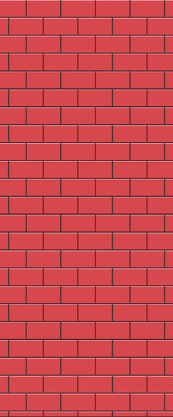 Red Subway Tile Acrylic Shower Panel 2440mm x 1220mm ( 3mm Thick) - CladdTech