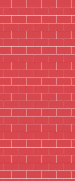Red Subway Tile Acrylic Shower Panel 2440mm x 1220mm ( 3mm Thick) - CladdTech