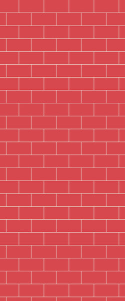 Red Subway Tile Acrylic Shower Panel 2440mm x 1220mm ( 3mm Thick) - CladdTech