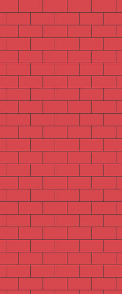 Red Subway Tile Acrylic Shower Panel 2440mm x 1220mm ( 3mm Thick) - CladdTech
