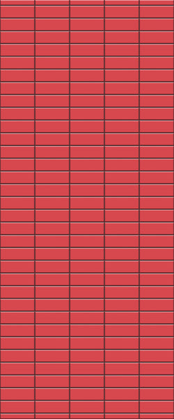 Red Horizontal Block Tile Acrylic Shower Panel 2440mm x 1220mm ( 3mm Thick) - CladdTech