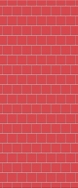 Red Large Square's Tile Acrylic Shower Wall Panel 2440mm x 1220mm ( 3mm Thick) - CladdTech