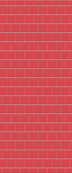 Red Large Square's Tile Acrylic Shower Wall Panel 2440mm x 1220mm ( 3mm Thick) - CladdTech