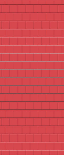 Red Large Square's Tile Acrylic Shower Wall Panel 2440mm x 1220mm ( 3mm Thick) - CladdTech