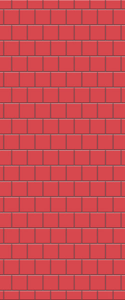 Red Large Square's Tile Acrylic Shower Wall Panel 2440mm x 1220mm ( 3mm Thick) - CladdTech