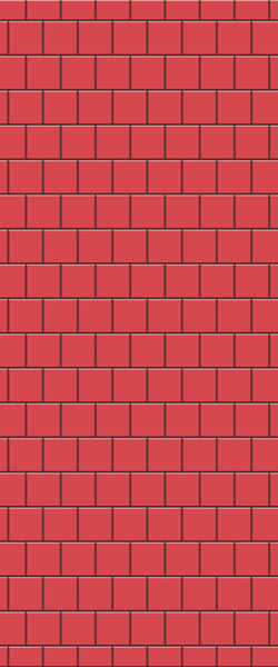 Red Large Square's Tile Acrylic Shower Wall Panel 2440mm x 1220mm ( 3mm Thick) - CladdTech