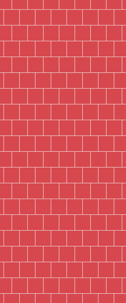 Red Large Square's Tile Acrylic Shower Wall Panel 2440mm x 1220mm ( 3mm Thick) - CladdTech