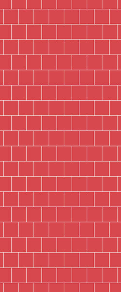 Red Large Square's Tile Acrylic Shower Wall Panel 2440mm x 1220mm ( 3mm Thick) - CladdTech