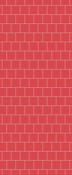 Red Large Square's Tile Acrylic Shower Wall Panel 2440mm x 1220mm ( 3mm Thick) - CladdTech