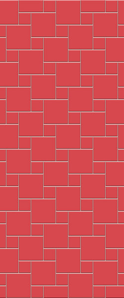 Red Pin Wheel Tile Acrylic Shower Wall Panel 2440mm x 1220mm ( 3mm Thick) - CladdTech