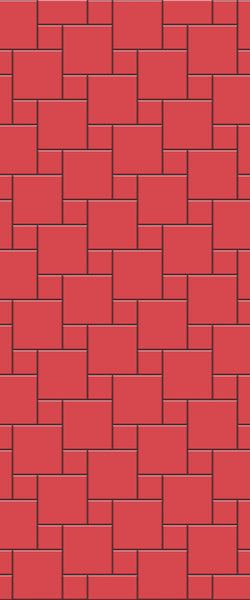Red Pin Wheel Tile Acrylic Shower Wall Panel 2440mm x 1220mm ( 3mm Thick) - CladdTech