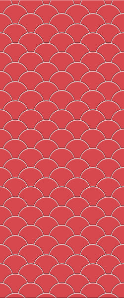 Red Fishscales Tile Acrylic Shower Panel 2440mm x 1220mm (3mm Thick) - CladdTech