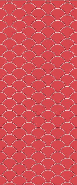 Red Fishscales Tile Acrylic Shower Panel 2440mm x 1220mm (3mm Thick) - CladdTech