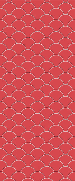 Red Fishscales Tile Acrylic Shower Panel 2440mm x 1220mm (3mm Thick) - CladdTech