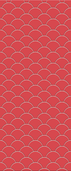 Red Fishscales Tile Acrylic Shower Panel 2440mm x 1220mm (3mm Thick) - CladdTech