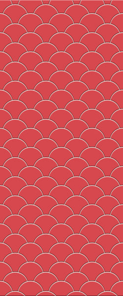 Red Fishscales Tile Acrylic Shower Panel 2440mm x 1220mm (3mm Thick) - CladdTech
